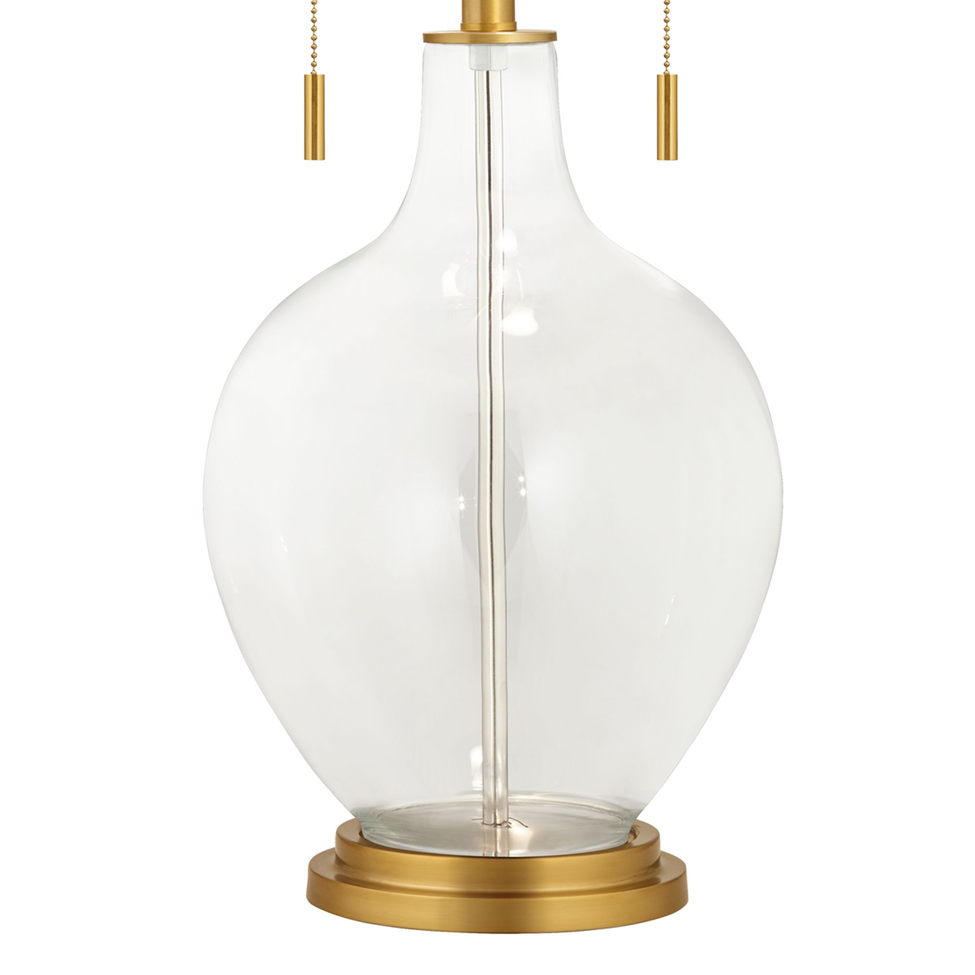 Image 3 Color Plus Toby 28" High Brass Clear Glass Fillable Table Lamp more views