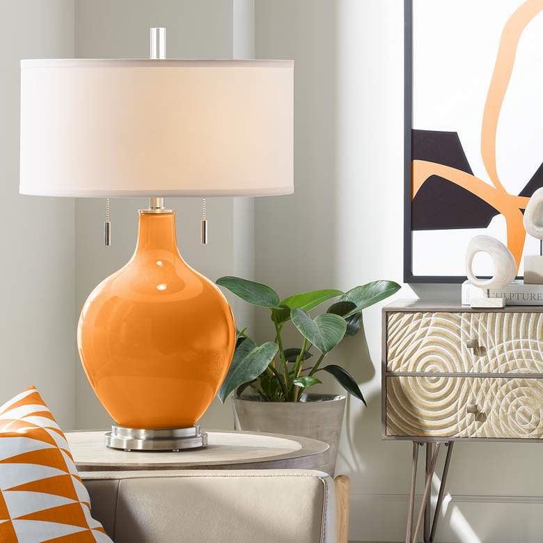 Image 1 Color Plus Toby 28" High Cinnamon Spice Modern Glass Table Lamp