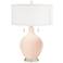Color Plus Toby 28" High Linen Pink Table Lamp