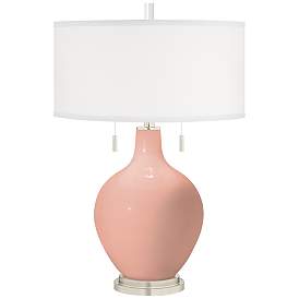 Image2 of Color Plus Toby 28" High Mellow Coral Pink Table Lamp with USB Dimmer