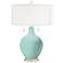 Color Plus Toby 28" High Modern Coastal Cay Blue Table Lamp