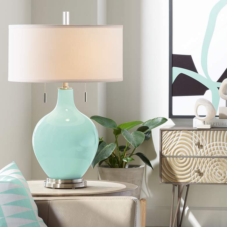 Image 1 Color Plus Toby 28" High Modern Coastal Cay Blue Table Lamp
