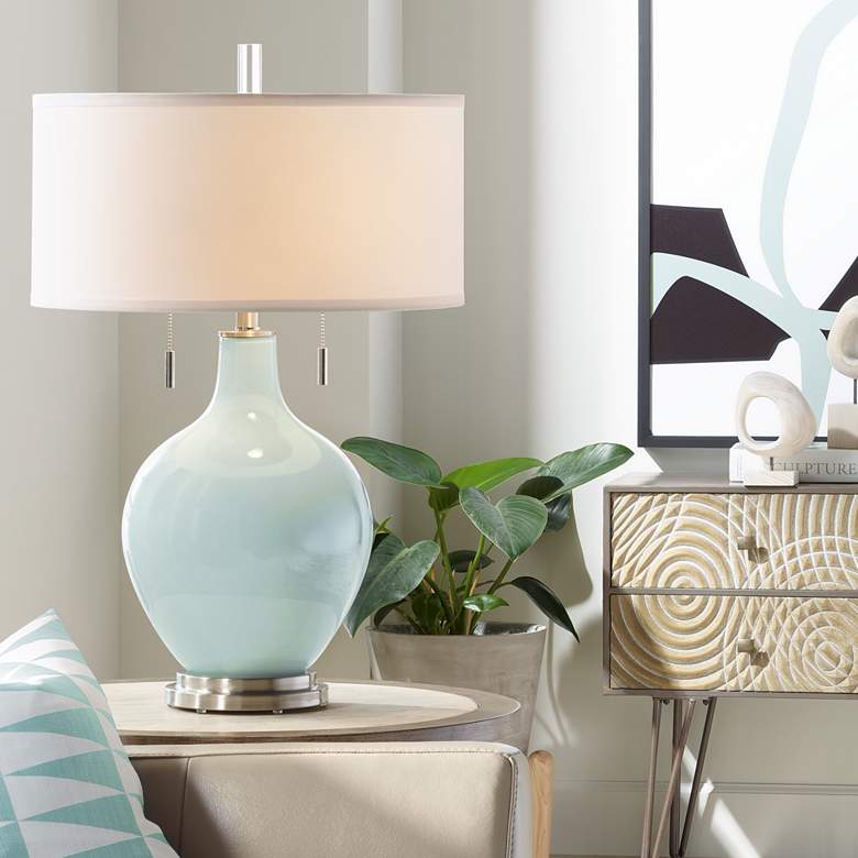Image 1 Color Plus Toby 28" High Modern Coastal Rain Blue Table Lamp