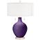 Color Plus Toby 28" High Modern Glass Acai Purple Table Lamp