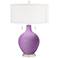 Color Plus Toby 28" High Modern Glass African Violet Purple Table Lamp
