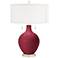 Color Plus Toby 28" High Modern Glass Antique Red Table Lamp