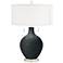 Color Plus Toby 28" High Modern Glass Black of Night Table Lamp
