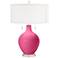 Color Plus Toby 28" High Modern Glass Blossom Pink Table Lamp