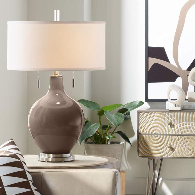 Image 1 Color Plus Toby 28" High Modern Glass Carafe Brown Table Lamp