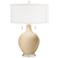 Color Plus Toby 28" High Modern Glass Colonial Tan Table Lamp