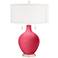Color Plus Toby 28" High Modern Glass Eros Pink Table Lamp
