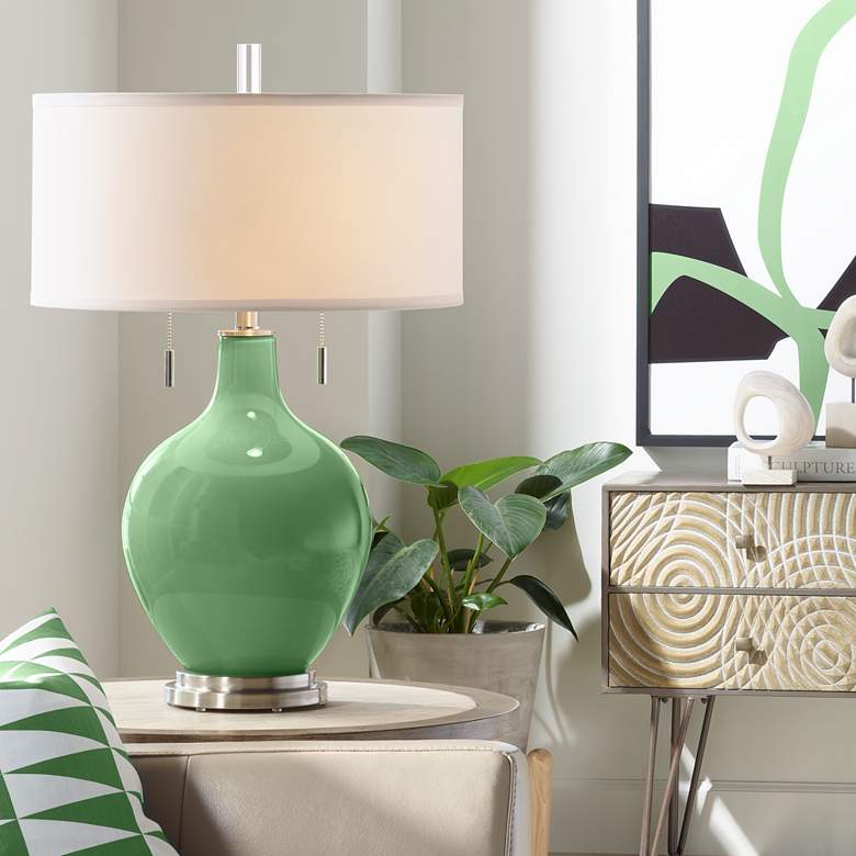 Image 1 Color Plus Toby 28" High Modern Glass Garden Grove Green Table Lamp
