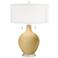 Color Plus Toby 28" High Modern Glass Humble Gold Table Lamp