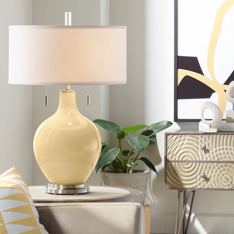 Image 1 Color Plus Toby 28" High Modern Glass Humble Gold Table Lamp