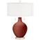 Color Plus Toby 28" High Modern Glass Madeira Red Table Lamp