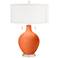 Color Plus Toby 28" High Modern Glass Nectarine Orange Table Lamp