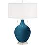 Color Plus Toby 28" High Modern Glass Oceanside Blue Table Lamp