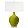 Color Plus Toby 28" High Modern Glass Olive Green Table Lamp
