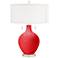 Color Plus Toby 28" High Modern Glass Poppy Red Table Lamp