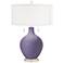 Color Plus Toby 28" High Modern Glass Purple Haze Table Lamp