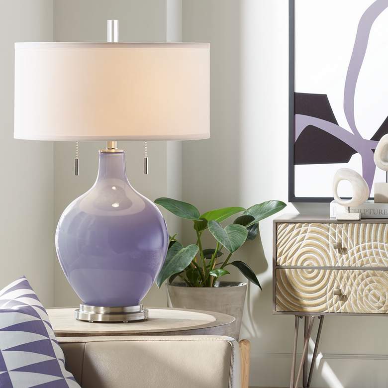 Image 1 Color Plus Toby 28" High Modern Glass Purple Haze Table Lamp