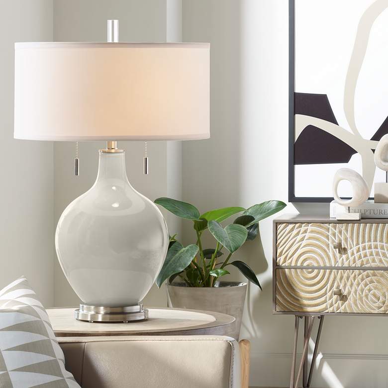 Image 1 Color Plus Toby 28" High Modern Glass Requisite Gray Table Lamp