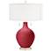 Color Plus Toby 28" High Modern Glass Samba Red Table Lamp