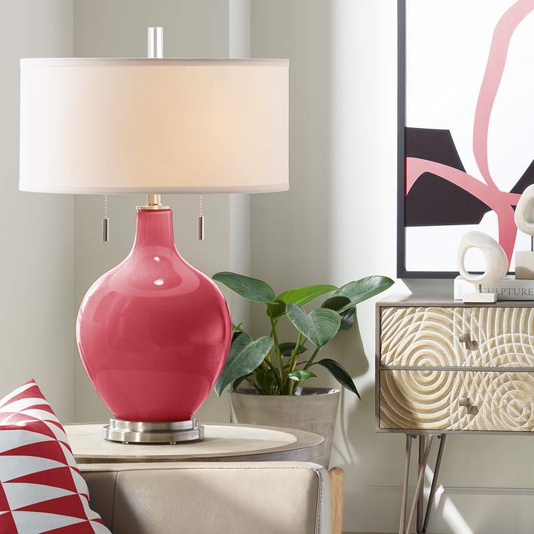 Image 1 Color Plus Toby 28" High Modern Glass Samba Red Table Lamp