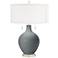 Color Plus Toby 28" High Modern Glass Software Gray Table Lamp