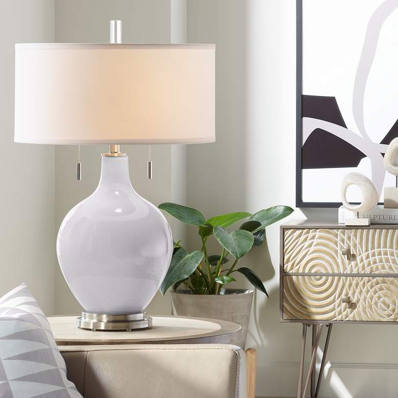 Image 1 Color Plus Toby 28" High Modern Glass Swanky Gray Table Lamp