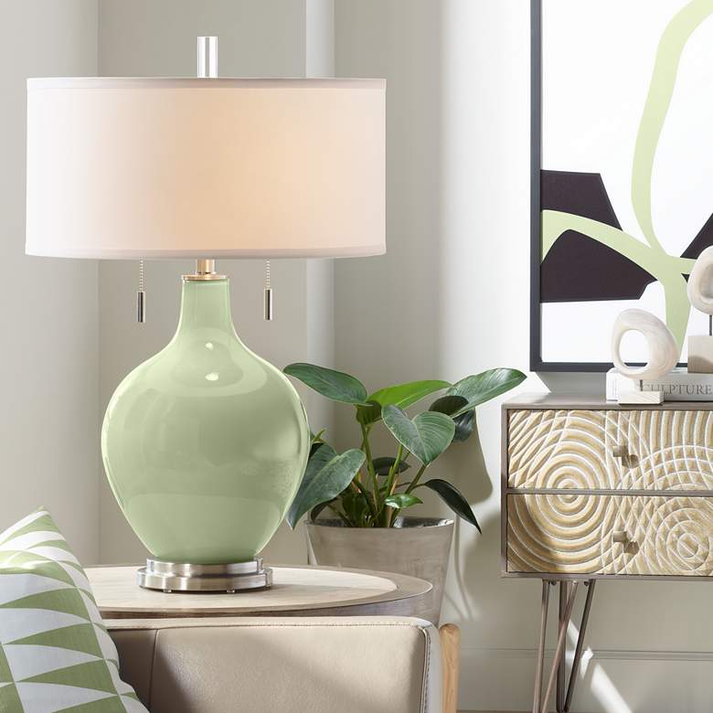 Image 1 Color Plus Toby 28" High Modern Majolica Green Table Lamp