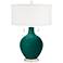 Color Plus Toby 28" High Modern Peacock Blue Table Lamp