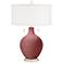 Color Plus Toby 28" High Modern Toile Red Table Lamp