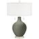 Color Plus Toby 28" High Pewter Green Table Lamp