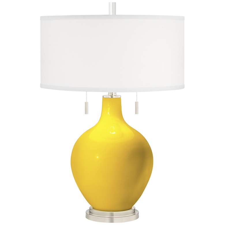 Image 3 Color Plus Toby 28" Modern Glass Citrus Yellow Table Lamp
