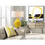 Color Plus Toby 28" Modern Glass Citrus Yellow Table Lamp in scene