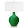 Color Plus Toby 28" Modern Glass Envy Green Table Lamp