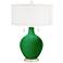 Color Plus Toby 28"  Modern Glass Envy Green Table Lamp