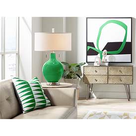 Image4 of Color Plus Toby 28"  Modern Glass Envy Green Table Lamp more views