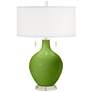 Color Plus Toby 28" Modern Glass Gecko Green Table Lamp