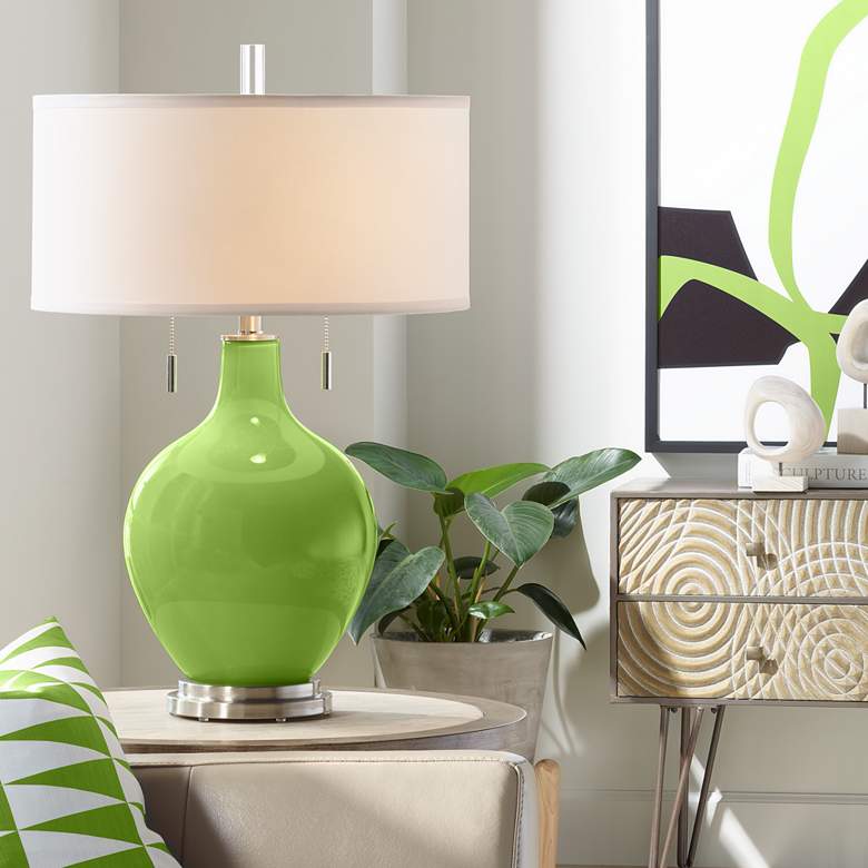 Image 1 Color Plus Toby 28" Modern Glass Gecko Green Table Lamp