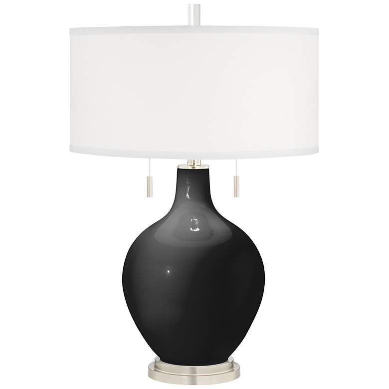 Image 2 Color Plus Toby 28 inch Modern Glass Tricorn Black Table Lamp