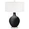 Color Plus Toby 28" Modern Glass Tricorn Black Table Lamp