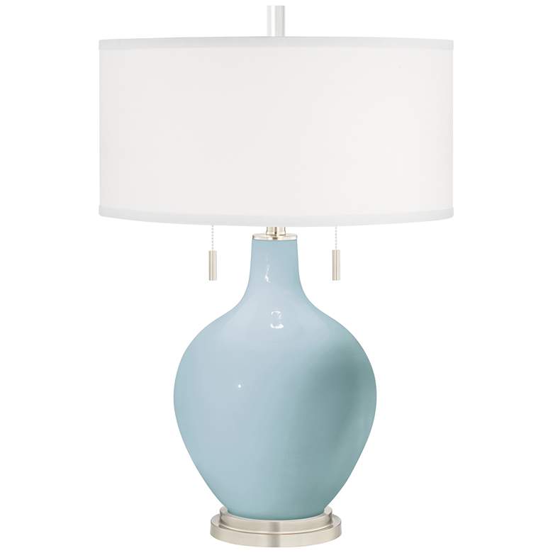 Image 2 Color Plus Toby 28 inch Modern Glass Vast Sky Blue Table Lamp