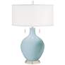 Color Plus Toby 28" Modern Glass Vast Sky Blue Table Lamp