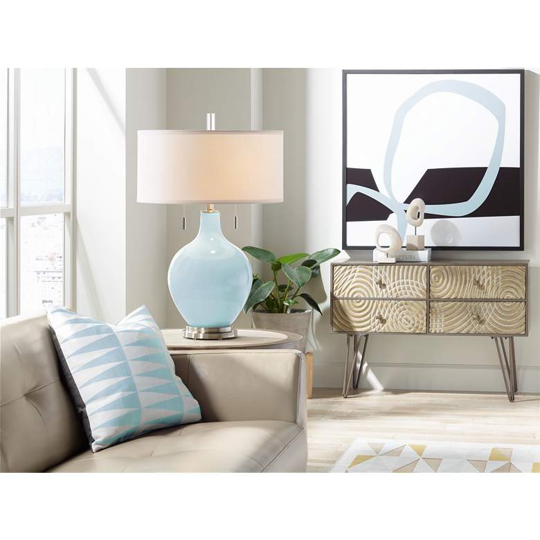 Image 3 Color Plus Toby 28 inch Modern Glass Vast Sky Blue Table Lamp more views