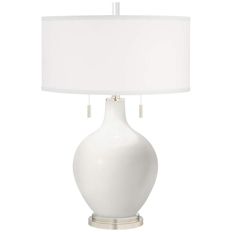Image 2 Color Plus Toby 28" Modern Glass Winter White Table Lamp