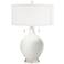 Color Plus Toby 28" Modern Glass Winter White Table Lamp