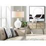 Color Plus Toby 28" Modern Glass Winter White Table Lamp