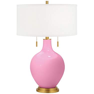 Color Plus Toby Brass 28" High Candy Pink Table Lamp